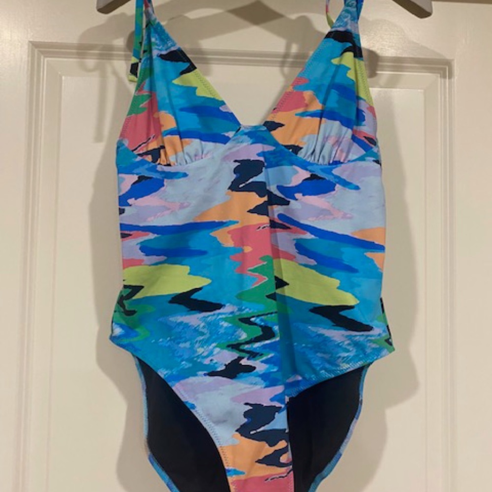 Solid and Striped Olympia Distortia One Piece Swimsuit